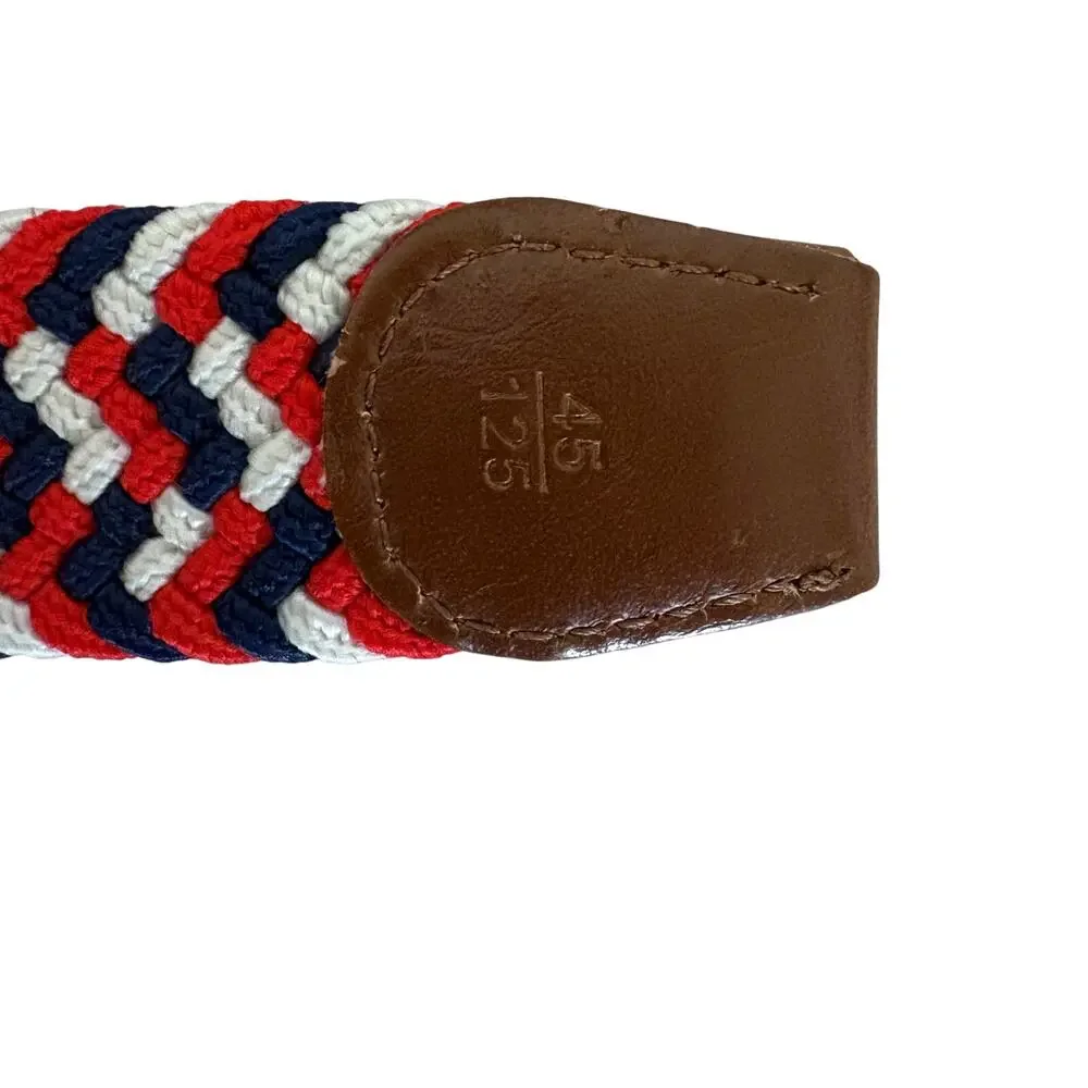 Torino Braided Stretch Belt Red White Navy Woven Belt 125 cm / 45 